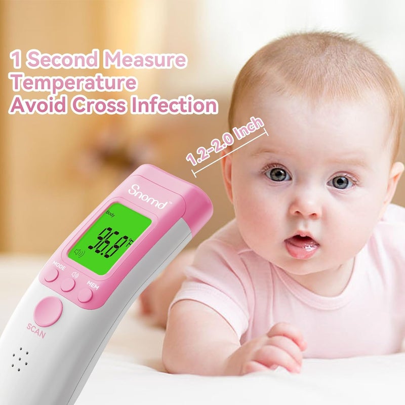 Snomd Digital Non-Contact Infrared Forehead Thermometer for Adults, Kids, and Baby, 3-in-1 Medical Grade Thermometer with Fever Indicator, Instant Reading, Backlit LCD Display - Image 5